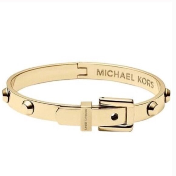 NEW NWT RARE Michael Kors Astor Gold-Tone Buckle Bangle - Picture 2 of 5